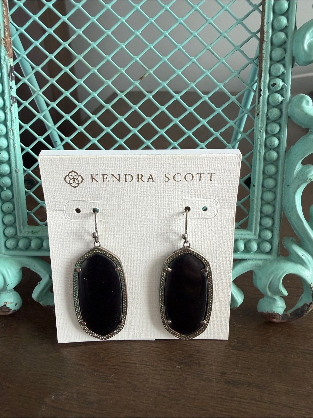 Kendra Scott Black Maren Long Drop Earrings